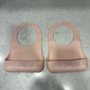 Bella Tunno Pink Silicone Baby Bibs